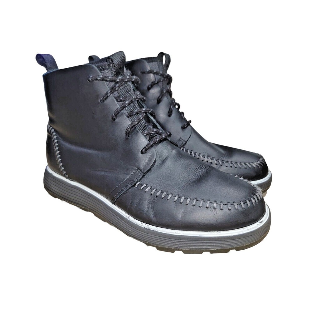 Chaco Dixon Men's 8 Black Leather Chukka Boots Casual Comfort Mid Ankle Lace Up
